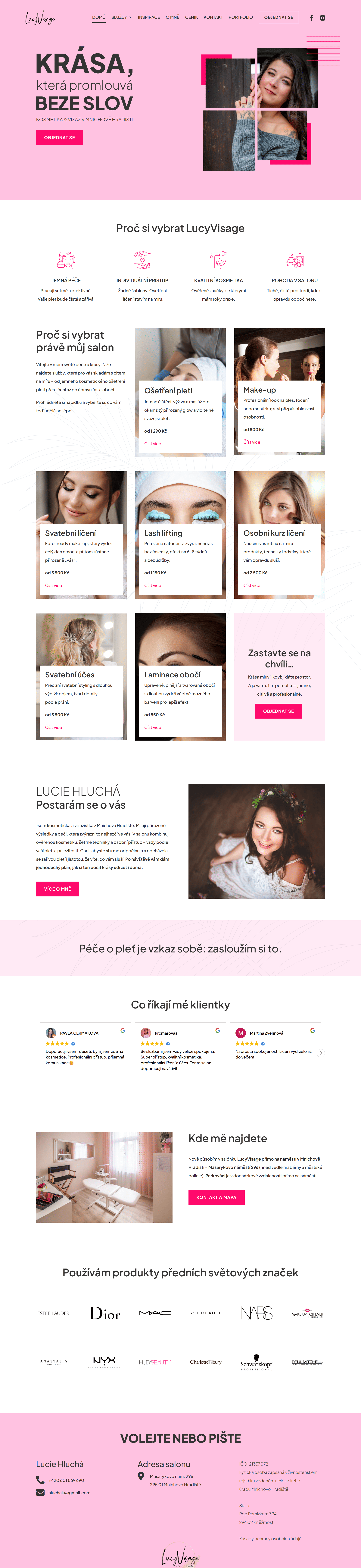Nový web Lucie Hlucha